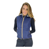 Colete Feminino Microfibra Matelasse Forrado Capuz Removível
