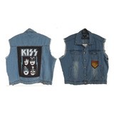 Colete Jeans Jaqueta Importado Tam M 2 Patchs Do Kiss J702
