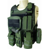 Colete Modular Tático Militar Airsoft 9 Módulos ( Verde)