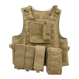 Colete Tático Airsoft Poliéster Unissex Octos Caqui Nautika