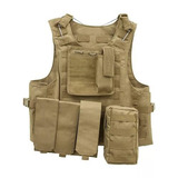 Colete Tático Airsoft Poliéster Unissex Octos Nautika Caqui