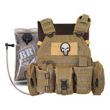 Colete Tático Plate Carrier Modular Airsoft Preto Verde Tan