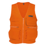 Colete Tático Ripstop Comfort Laranja Pesca Caça Motoboy