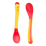 Colher Amarela Infantil Sensivel Calor Proteção Silicone