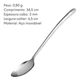 Colher De Arroz Curve Hercules 34cm Aço Inoxidável Servir Cor Do Cabo Inox