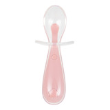 Colher Em Silicone C/ Escudo Protetor 6+ Meses Cor Rosa Buba