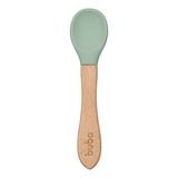 Colher Infantil Em Silicone E Bambu Alimentação Bebê-buba