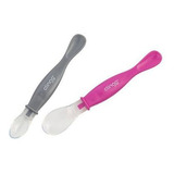 Colher Infantil Silicone Clingo Ponta Dupla 2 Unid +6 Meses