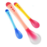 Colher Infantil Termo Sensível Proteção Silicone Para Bebe