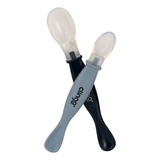 Colher Ponta Dupla Macia Silicone Infantil 2uni