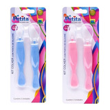 Colher Ponta Silicone Bebe Introdução Alimentar Macia Kit 2u