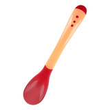 Colher Rosa Infantil Sensivel Calor Proteção Silicone Bebe