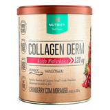 Collagen Derm Colágeno Verisol C/ Ácido Hialurônico Nutrify Sabor Cranberry Com Morango