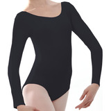 Collant Infantil Para Ballet, Manga Longa, Tamanhos 2, 4, 6 