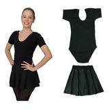 Collant Meia Manga Saia Cós Ballet Infantil