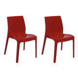 Combo 2 Cadeiras Alice Vermelha Brilho