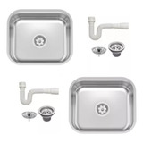 Combo 2 Cuba Inox Tramontina Fosca Standard 40x34x14 Cozinha