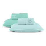Combo 2 Jogos Lençol Mini Cama 2 Peças Malha 100% Algodão Cor Azul Claro-verde Claro