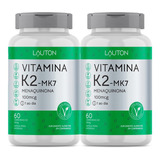 Combo 2 Vitamina K2 Mk7 - Menaquinona 100mcg 60 Caps Lauton Sabor Sin Sabor