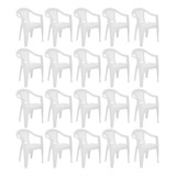 Combo 20 Cadeiras Poltrona Plástica Tramontina