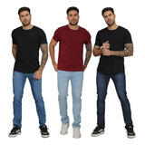 Combo 3 Calças Masculina Jeans Slim