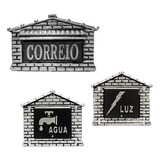 Combo 3 Itens De Aluminio Prata Caixa Correio Visor Agua Luz