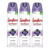 Combo 3 Unidade Lysoform Lavanda 360ml Aerossol Desinfetante