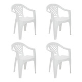 Combo 4 Cadeiras De Plastico Com