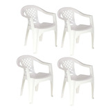 Combo 4 Cadeiras Poltrona Plástica Iguape