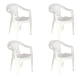 Combo 4 Cadeiras Poltrona Plástica Iguape