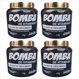 Combo 4 Máscaras Bomba Vitamina Cresce Cabelo Rápido Atacado