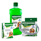 Combo Anti Pulgas E Carrapatos Shampoo Coleira Sabonete Cães