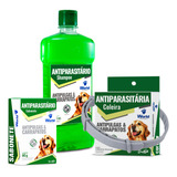 Combo Anti Pulgas E Carrapatos Shampoo Coleira Sabonete Cães