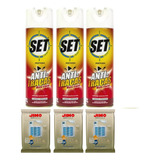 Combo Anti Traças Set Inset 3 Un + Cartela Jimo 3 Un