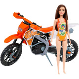 Combo Barbie Praia Castanha Mattel +