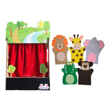 Combo Cenário (73x48x17)+ Kit De Fantoches Animais Selvagens