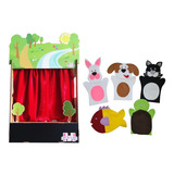 Combo Cenário 73x48x17 + Kit De Fantoches Animais Domésticos