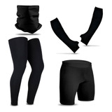 Combo Ciclismo Proteção Pernito Bermuda Manguito Bandana