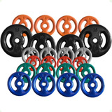 Combo Com 24 Anilhas Emborrachadas - 110 Kg