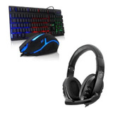Combo Gamer Teclado Semi Mecânico Mouse Mais Fone Headset Nf