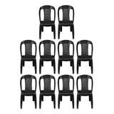 Combo Kit 10 Cadeiras Plásticas Bistrô Para Mesa Resistente