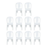Combo Kit 10 Cadeiras Plásticas Bistrô Resistente Para Mesa