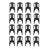 Combo Kit 16 Cadeiras Plásticas Bistrô Resistente Para Mesa