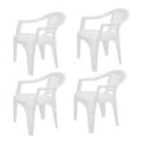 Combo Kit 4 Cadeiras De Plastico Com Braços Tramontina