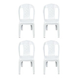 Combo Kit 4 Cadeiras Plásticas Bistrô