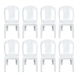 Combo Kit 8 Cadeiras Plásticas Bistrô Resistente Para Mesa