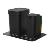 Combo Lixeira E Dispenser P/cozinha Pia Plastico Preto 2 Pçs
