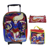 Combo Mochila Escolar Super Hero Girls