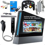 Combo Nintendo Wii Desbloqueado Original Completo Garantia 1 Controle Wii Remote Plus 1 Controle Gamecube 1 Nunchuck 13 Jogos Usb Loader Gx Nintendont