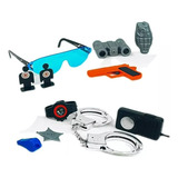 Combo Policial Infantil Algema Arminha De Brinquedo Binoculo